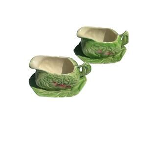 Royal Winton Grimwades Mini Individual Sauce Gravy Set 2 Vintage Vegetable Theme